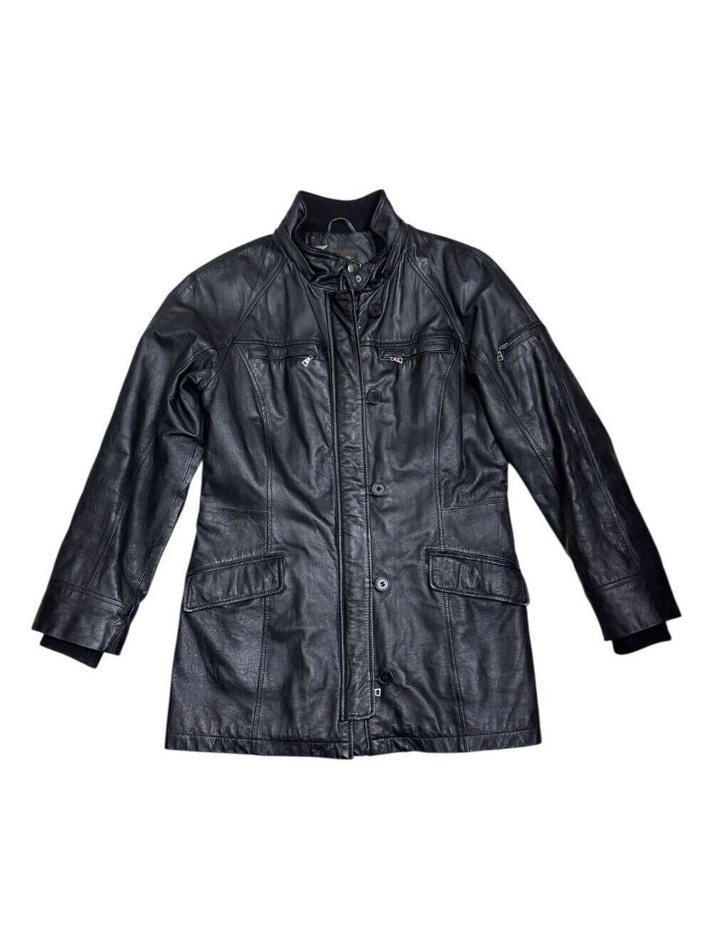DANIER GENUINE LEATHER Luxury Designer Casual Leather Coat Womens Small